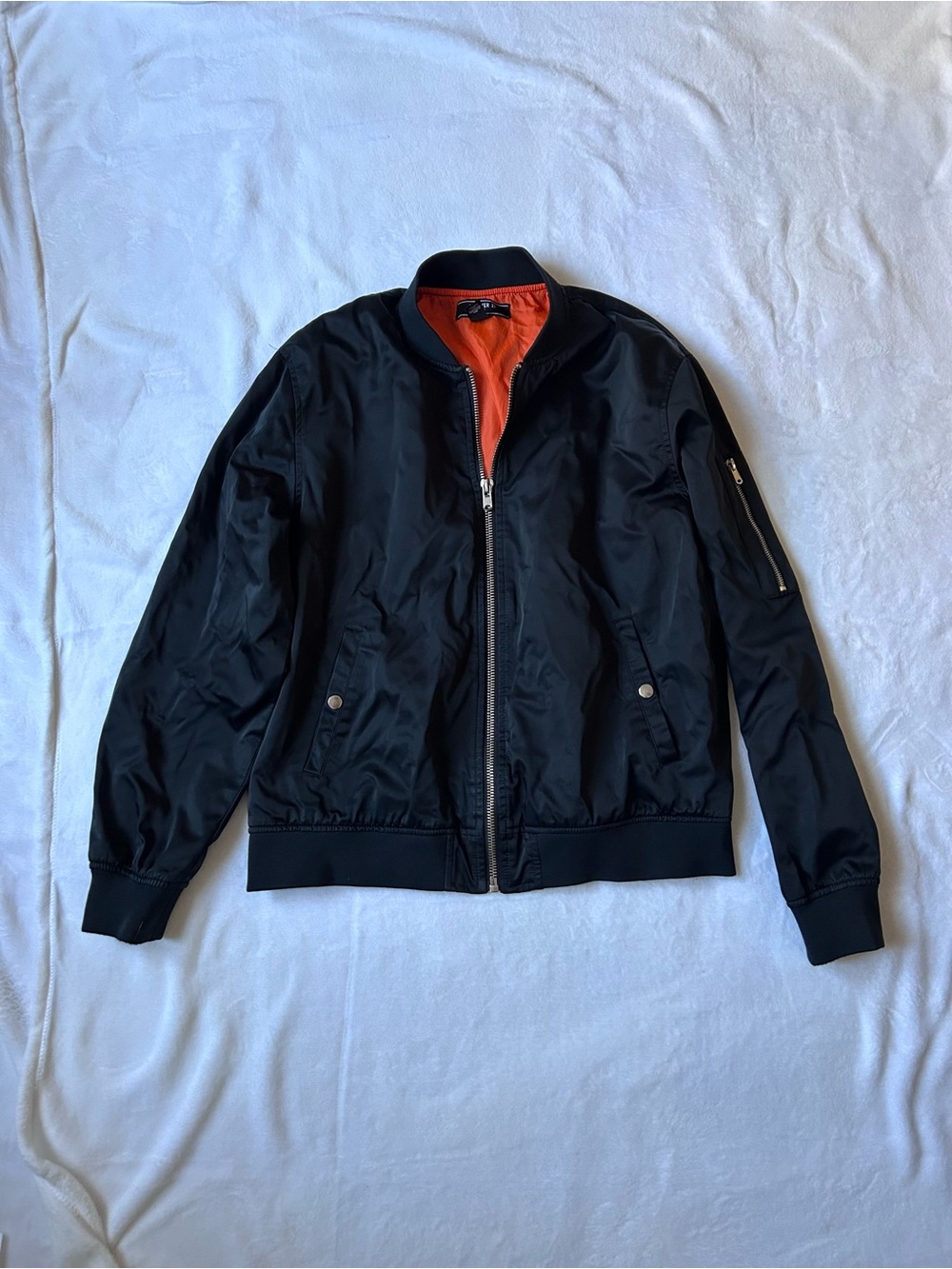 Forever 21 Men Trouble Child Japanese Rose Bomber Jacket Black Size L